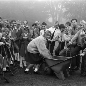 Scissett Middle School Daffodil Planting Print 1989 Scissett Middle School Daffodil Planting Print 1989