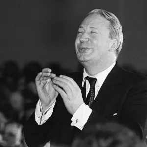 Edward Heath Conducts Christmas Carols Print 1965 Edward Heath Conducts Christmas Carols Print 1965