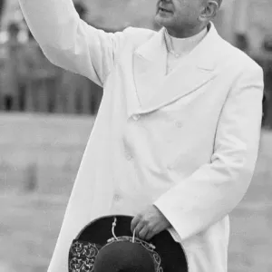 Pope Paul VI Waves to Crowds in Amman Print, January 4, 1964 Pope Paul VI Waves to Crowds in Amman Print, January 4, 1964