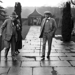 David Lloyd George and Lord Reading at Chequers Court Print 1917 David Lloyd George and Lord Reading at Chequers Court Print 1917