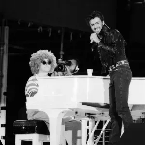 George Michael and Elton John Clown Print, Wham! The Final 1986 George Michael and Elton John Clown Print, Wham! The Final 1986