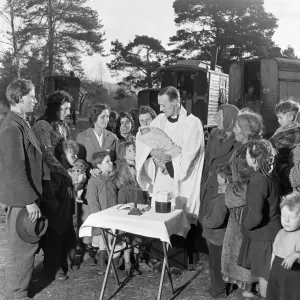 The Vicar's Baptism in the Gipsy Camp Print, 27th April 1955 The Vicar's Baptism in the Gipsy Camp Print, 27th April 1955