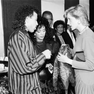 HRH Princess Diana Meets Lionel Richie at Wembley Arena Print 1987 HRH Princess Diana Meets Lionel Richie at Wembley Arena Print 1987