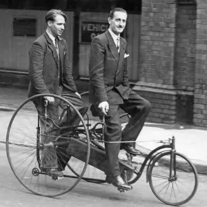 Mr Goodwin on Singer Tandem Tricycle Print 1880