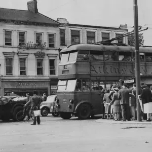 Bloxwich Trolley Bus Terminal Print - 22nd August 1950