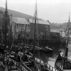 Polperro Harbour Print, Cornwall 1927 Polperro Harbour Print, Cornwall 1927