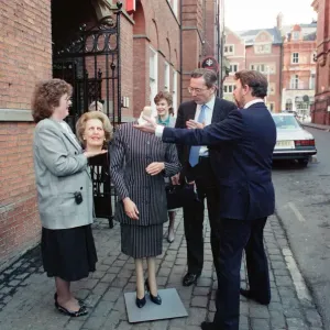 Norman Fowler with Mrs Thatcher Waxwork Print, York 1989