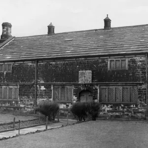 Black and white print of a Quaker Meeting House Black and white print of a Quaker Meeting House