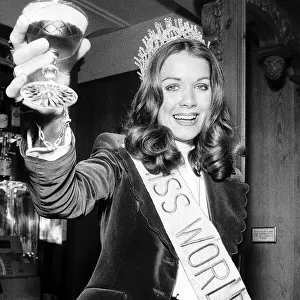 Miss United Kingdom Helen Morgan winner of the Miss World Title 1974 at the Britannia