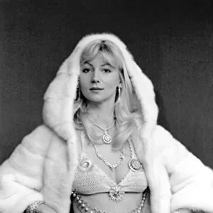 Model Lia Beldam seen here wearing a fur coat. March 1975 75-01365-001
