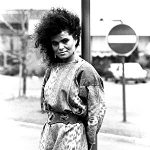 A model wearing a dress in September 1983