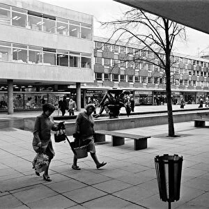 The Mother & Child Statue in Basildon Town Centre, Essex. 2nd April 1969