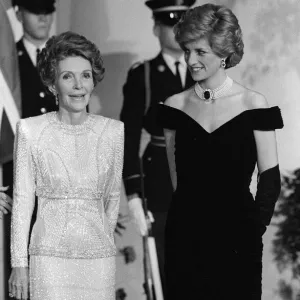 Nancy Regan with The Princess of Wales during their vist to the USA