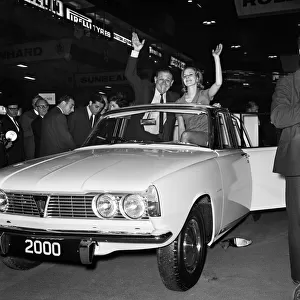 The new Rover 2000 welcomed enthusiastically by actor Sid James