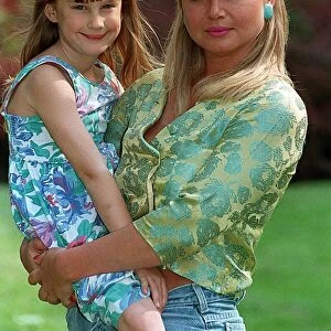 Nicola Duffett Actress with daughter
