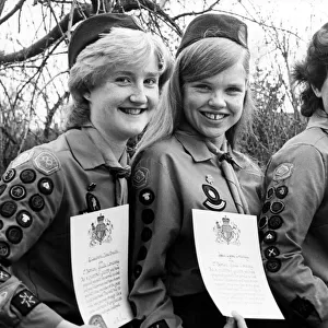 These three Norton school-girls who have been presented with their Queen