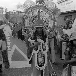 Notting Hill Carnival August 1977 Children join in in the street Parade
