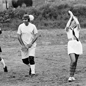 Nurses and Porters from Battle Hospital, Reading, take part in a game of football in