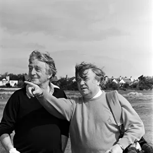 Old friends Michael Parkinson and Jimmy Tarbuck on the fairway at The Royal Liverpool