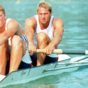 Olympic Games 1992 Barcelona Mathew Pinsent and Steve Redgrave win the coxless two