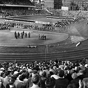 Opening ceremony for the 1958 British Empire and Commonwealth Games at Cardiff Arms Park