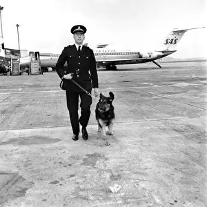 P. C. Peter Sutton and Police Dog. Febraury 1975 75-00646