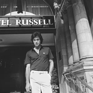 Pakistan cricketer Imran Khan outside his hotel in London. 13th August 1982