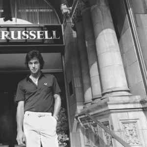 Pakistan cricketer Imran Khan outside his hotel in London. 13th August 1982