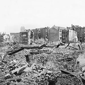 Paradise Street, Liverpool City Centre, after the Luftwaffe has bombed it in the Blitz