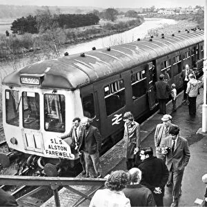 Passengers crowd the platform on 3rd May 1976 at Haltwhistle Station before the last