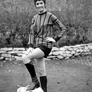 Pat Boland aged 20 of Eccles in a Cabaret XI plays a George Best XI in a charity game