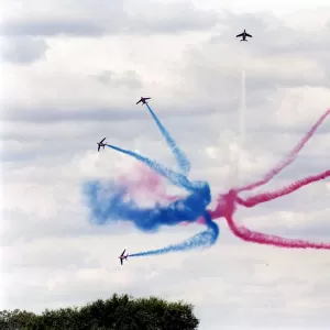 The Patrouille de France aerobatic display team flying their Dassault / Dornier Alpha Jet