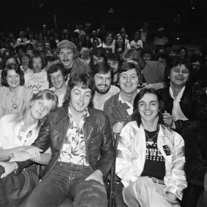 Paul and Linda McCartney and other members of the band Wings seen here at Madison Square