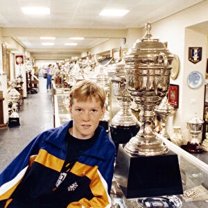 Peter Holden surveys one of the 5150 cups in the Real Madrid trophy room