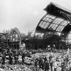 Picture shows the damage caused to the terminus station at Middlesbrough after a direct