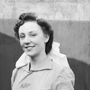 Picture shows a female ARP Warden in World War Two. The picture is from The Hull Daily