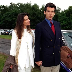 Pierce Brosnan and Keely Shaye Smith arrive at the Alfred Dunhill Queens Cup Polo