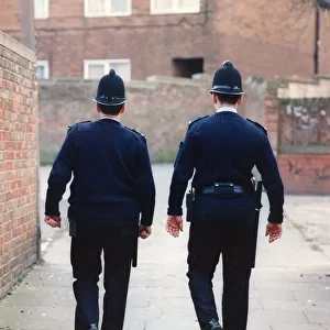 Two police officers patrol the streets on Newbiggin Hall in Newcastle