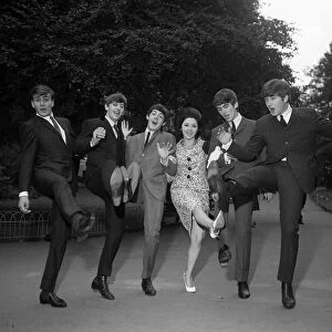Pop Group The Beatles with Billy J Kramer and Susan Maughan at the Embankment gardens