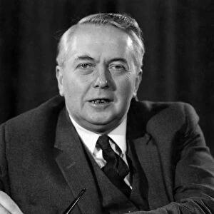 Portrait of Labour Party leader Harold Wilson, MP for Huyton