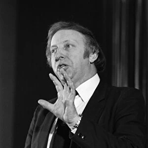 President of the National Union of Mineworkers Arthur Scargill speaks to miners at