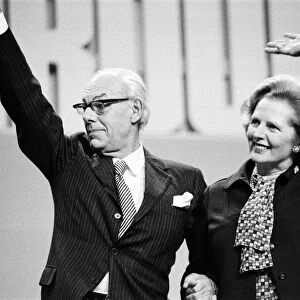 Prime Minister Margaret Thatcher and husband Denis at the Conservative Party Conference