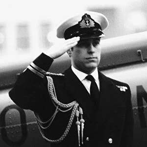 Prince Andrew aboard the HMS Brazen in the port of London awaiting his mother