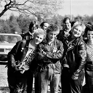 Prince Charles chats with Punks after a Polo match. 27th May 1979