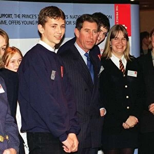 Prince Charles poses with group of young people at the Princes Trust action support