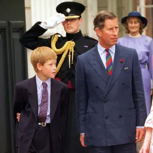 Prince Charles and Prince Harry Clarence House August 1997 to celebrate the 97th birthday