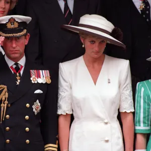 Prince Charles and Princess Diana attend the Gulf War Victory Parade at Mansion House