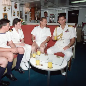 Prince Charles visiting his old ship HMS Hermione, in Dubai