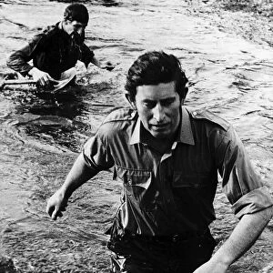 Prince Charles Wades Along A Stream January 1975