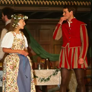 Prince Edward with Hannah Welfare in a play August 1987 acting at Haddo house Edinburgh